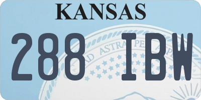 KS license plate 288IBW