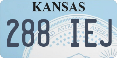 KS license plate 288IEJ
