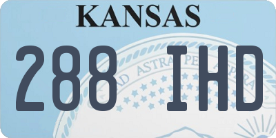KS license plate 288IHD