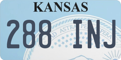 KS license plate 288INJ
