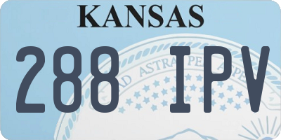 KS license plate 288IPV