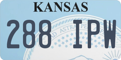 KS license plate 288IPW
