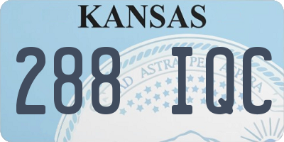 KS license plate 288IQC