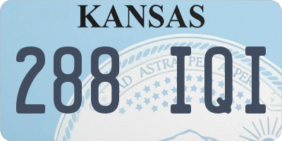 KS license plate 288IQI