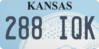 KS license plate 288IQK
