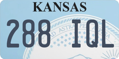 KS license plate 288IQL
