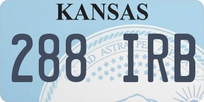 KS license plate 288IRB