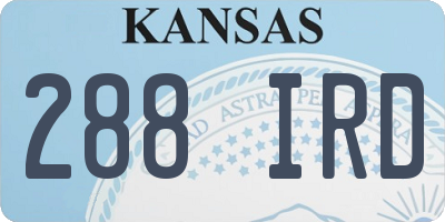 KS license plate 288IRD