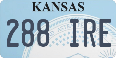 KS license plate 288IRE