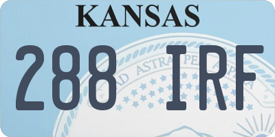KS license plate 288IRF