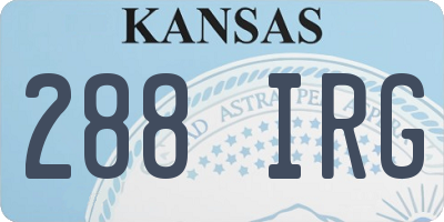 KS license plate 288IRG