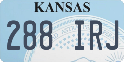 KS license plate 288IRJ