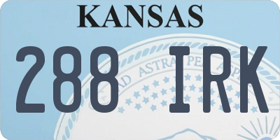 KS license plate 288IRK
