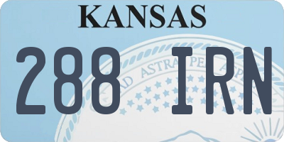 KS license plate 288IRN