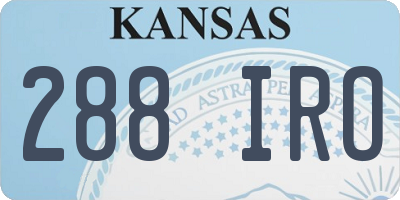 KS license plate 288IRO