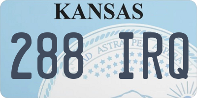 KS license plate 288IRQ