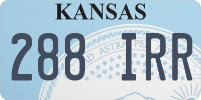 KS license plate 288IRR