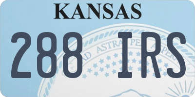 KS license plate 288IRS