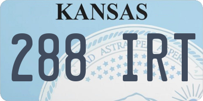 KS license plate 288IRT
