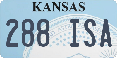 KS license plate 288ISA