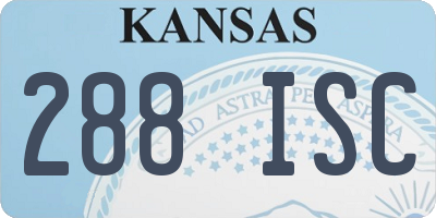 KS license plate 288ISC