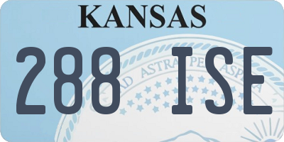 KS license plate 288ISE