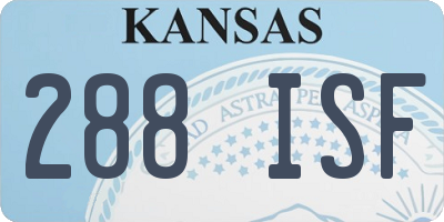 KS license plate 288ISF