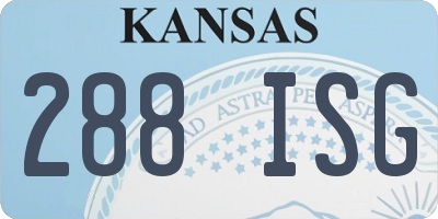 KS license plate 288ISG