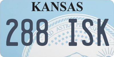 KS license plate 288ISK