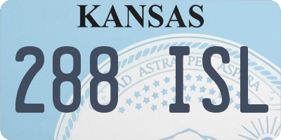 KS license plate 288ISL