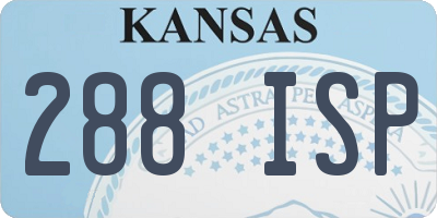 KS license plate 288ISP