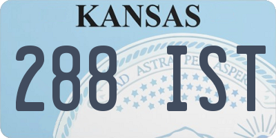 KS license plate 288IST