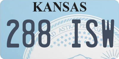 KS license plate 288ISW
