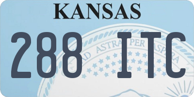 KS license plate 288ITC