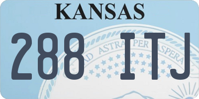 KS license plate 288ITJ