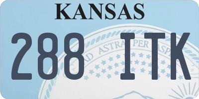 KS license plate 288ITK