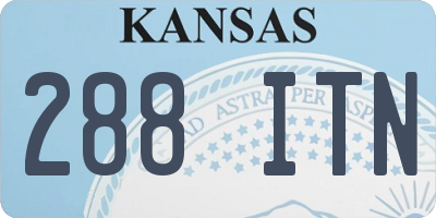 KS license plate 288ITN