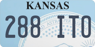 KS license plate 288ITO