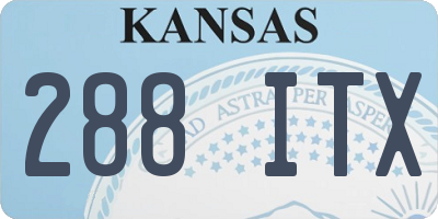 KS license plate 288ITX