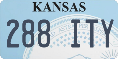 KS license plate 288ITY