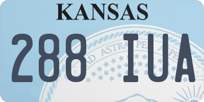 KS license plate 288IUA