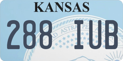 KS license plate 288IUB