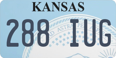 KS license plate 288IUG