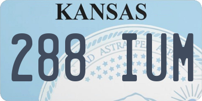KS license plate 288IUM