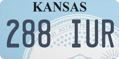KS license plate 288IUR