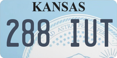 KS license plate 288IUT