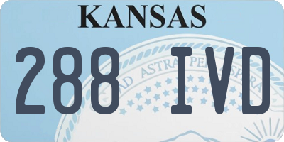 KS license plate 288IVD