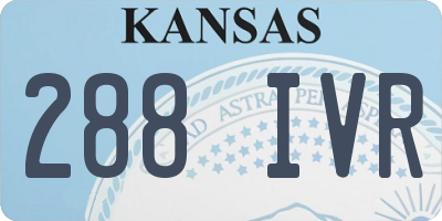 KS license plate 288IVR