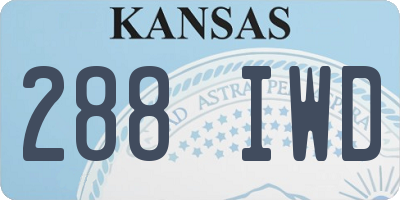 KS license plate 288IWD