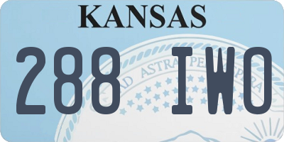 KS license plate 288IWO